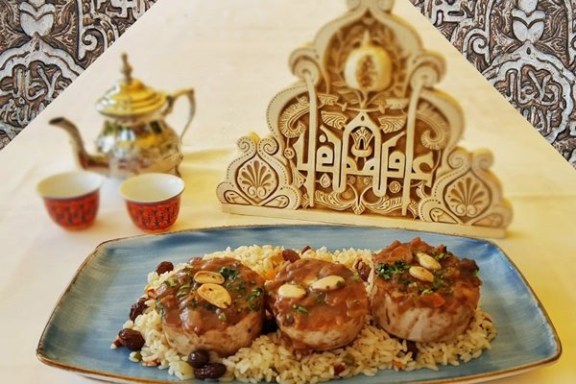 a plate of food on a table